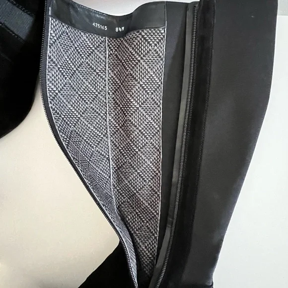 Aquatalia Boots Knee High Suede Leather Black Size 8.5 - Picture 8 of 12